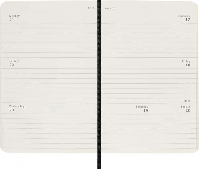 Moleskine Horizontal Weekly Black soft pocket 2025