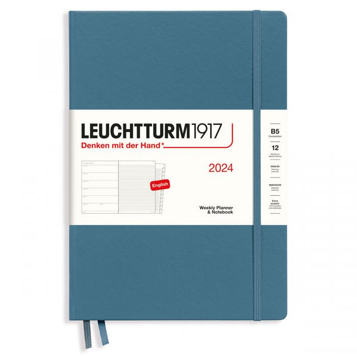 Leuchtturm1917 Weekly PLANNER & Noteb. 2024 B5 Stone Blue