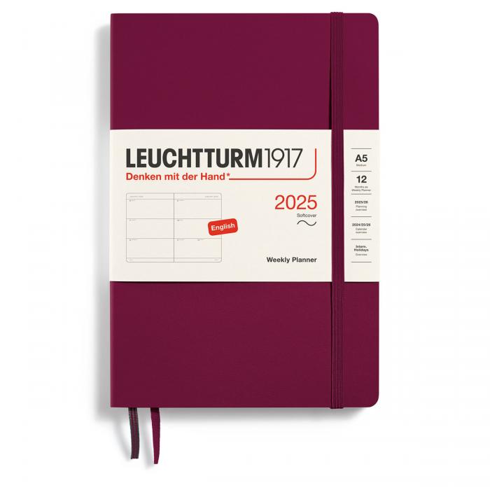 Leuchtturm1917 A5 Vecka/Uppslag Soft Port Red 2025