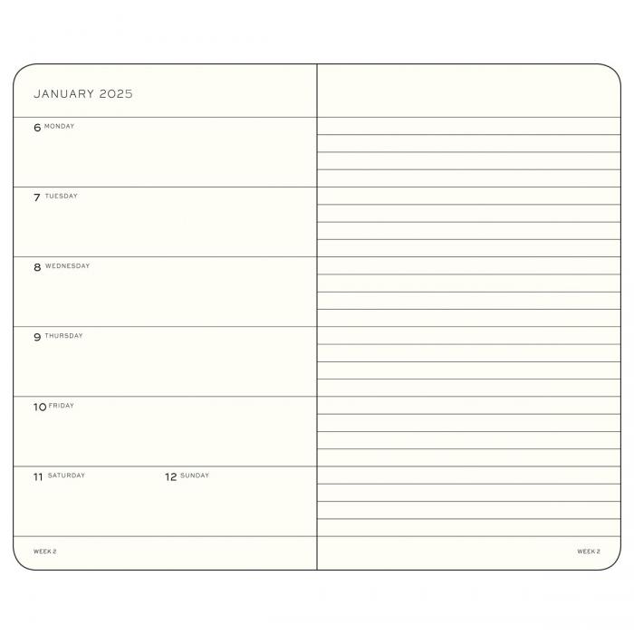 Leuchtturm1917 vecka/notes A6 Soft Black 2025