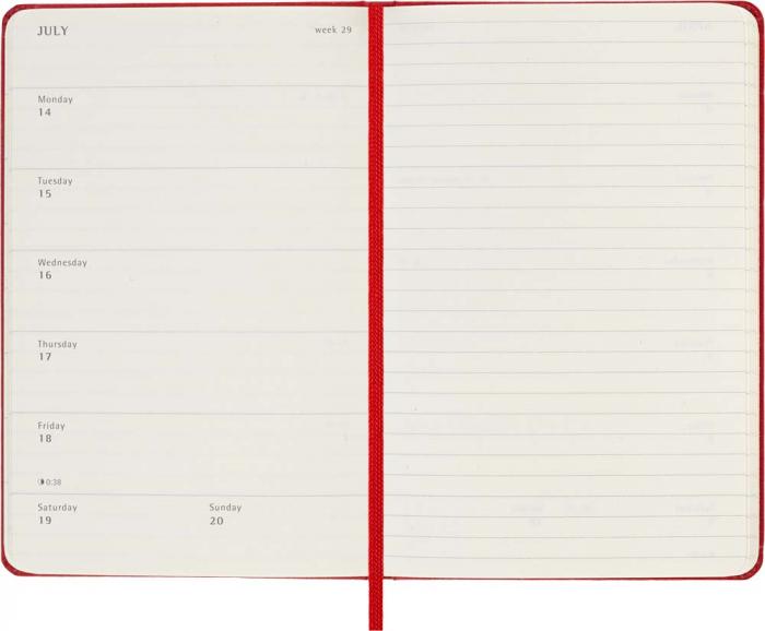 Moleskine Weekly Notebook Red hard pocket 2025