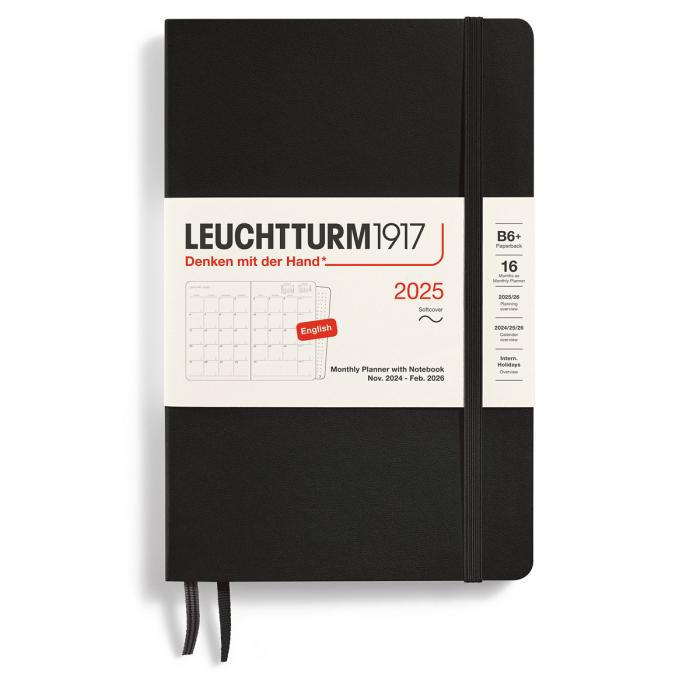 Leuchtturm1917 B6 Soft Mnad/Uppslag 16m Black 2025