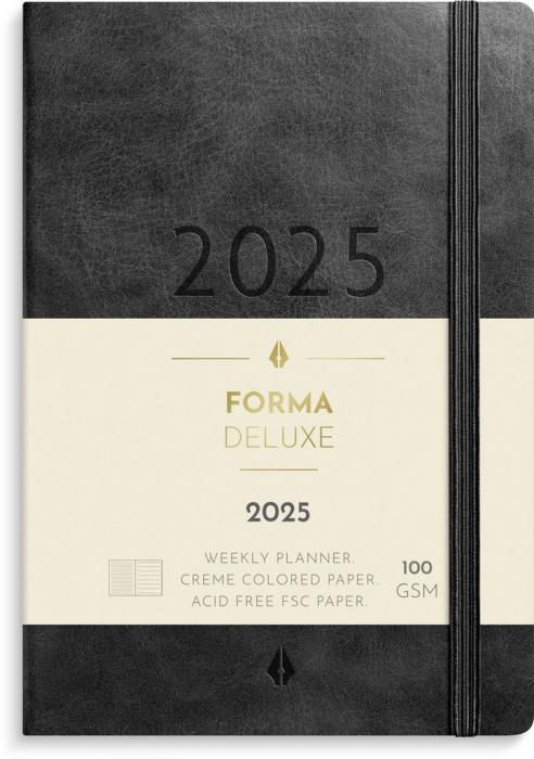 Liten veckokalender Forma Deluxe svart 2025
