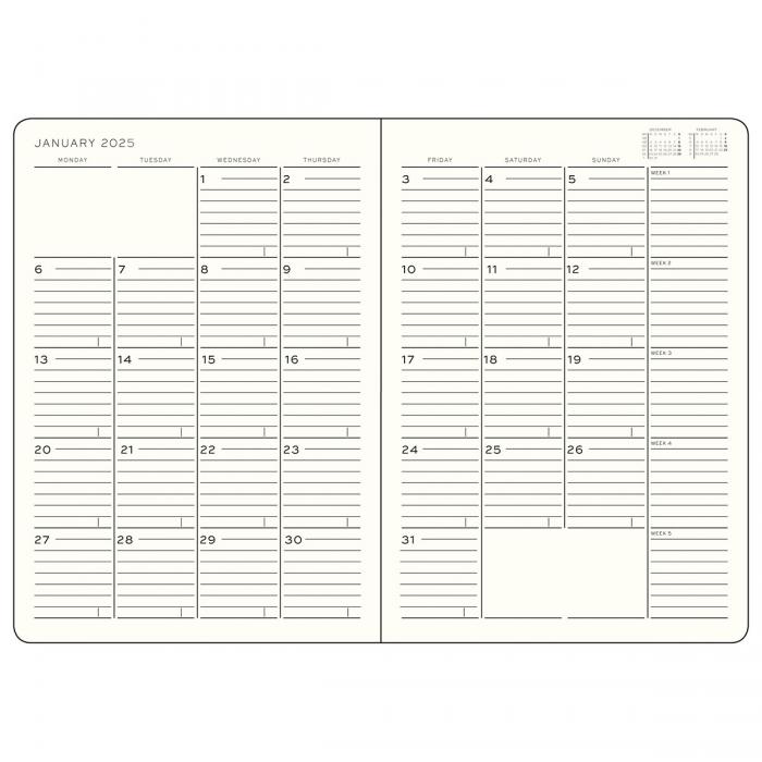 Leuchtturm1917 B5 Soft Mnad/Uppslag 16m Apricot 2025