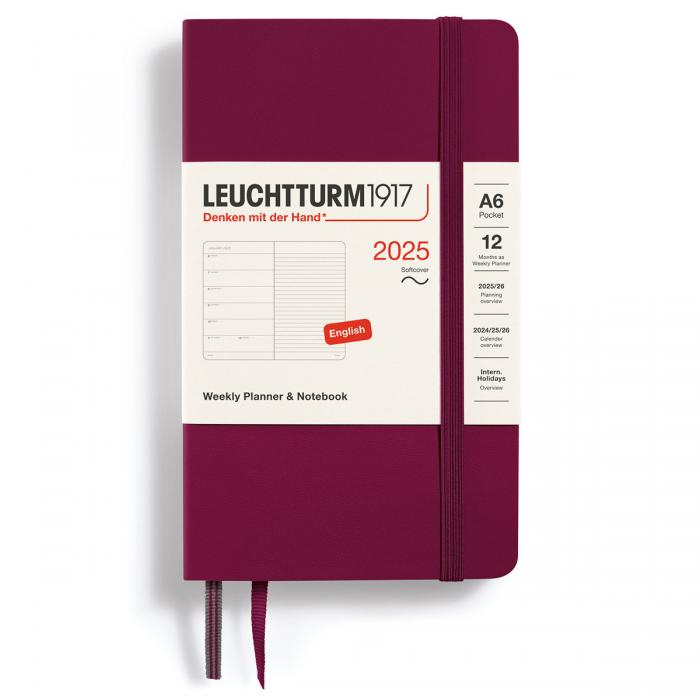 Leuchtturm1917 vecka/notes A6 Soft Port Red 2025