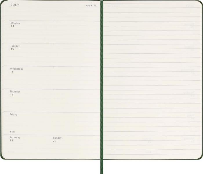 Moleskine Weekly Notebook Myrtle Green hard Large 20245