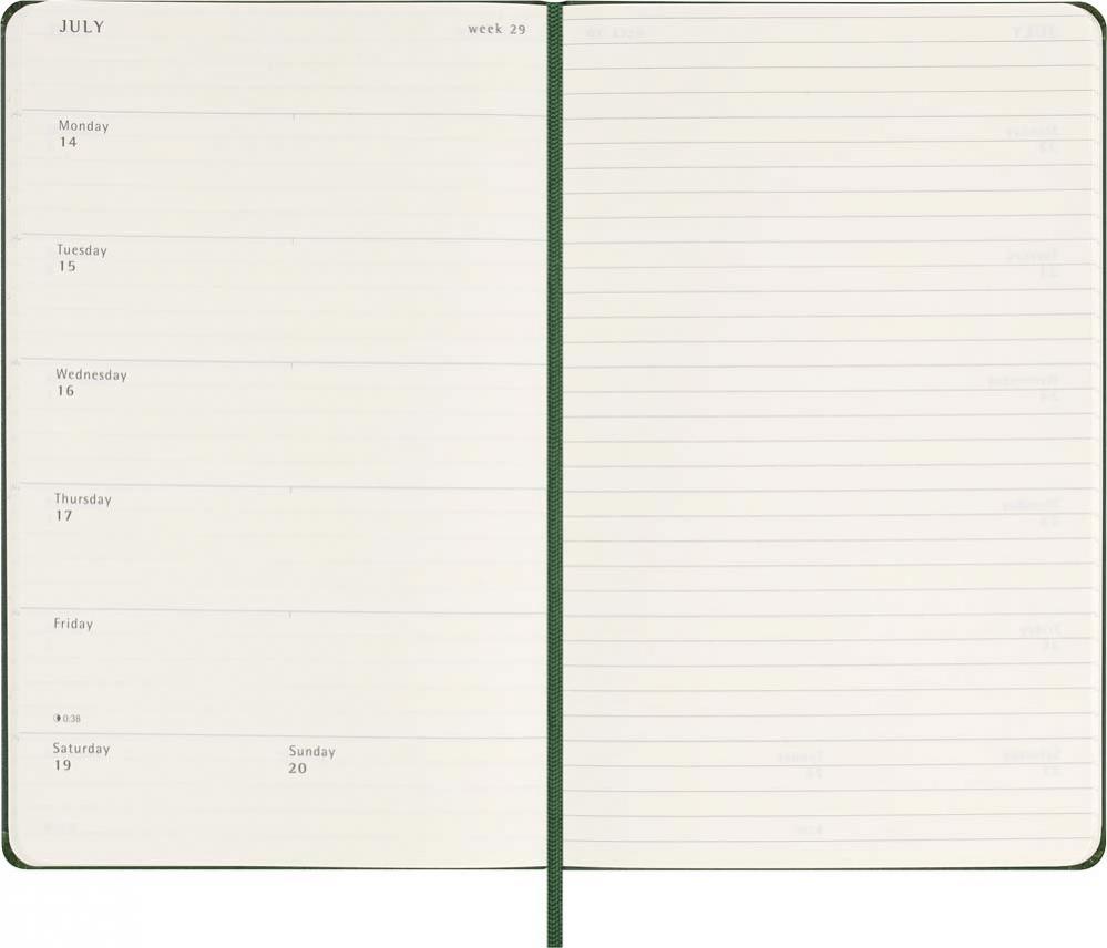 Moleskine Weekly Notebook Myrtle Green hard Large 2025