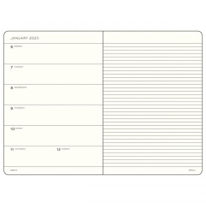 Leuchtturm1917 A5 vecka/notes Soft Black 2025