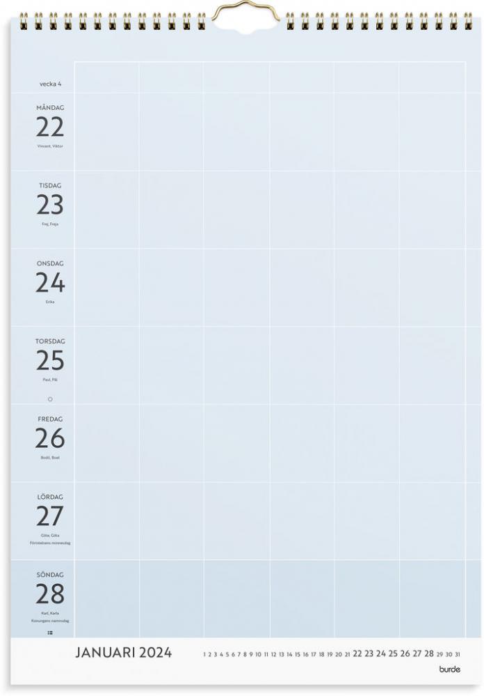 Väggkalender Life organizer veckokalender 2024