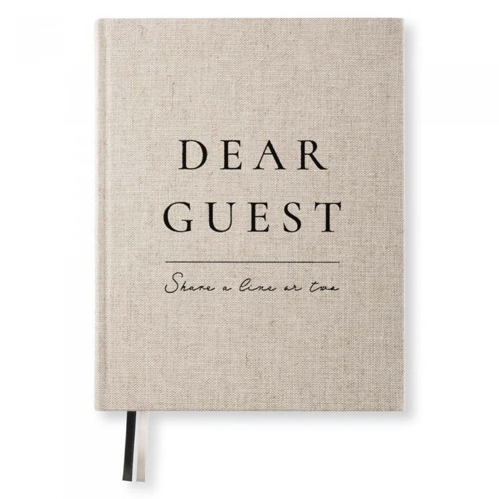 Guest Book Large Rough Linen