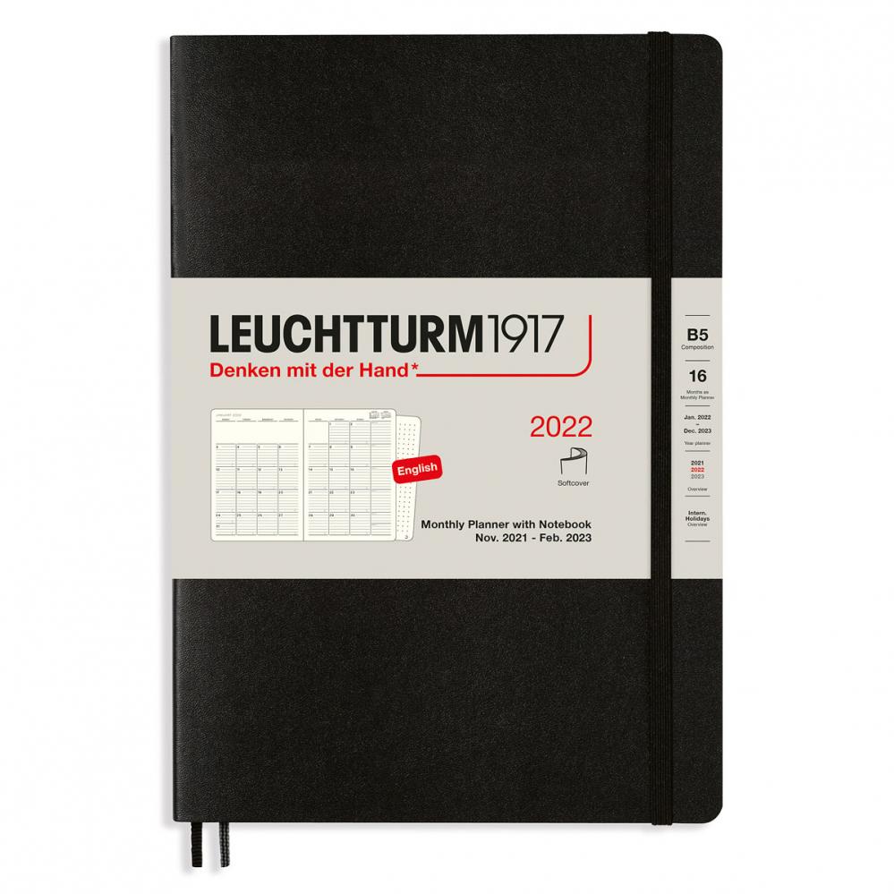 Kalender Leuchtturm1917 B6 Soft Monthly Planner 16m Port Red2022