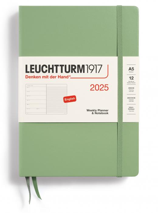 Leuchtturm1917 A5 vecka/notes Sage 2025