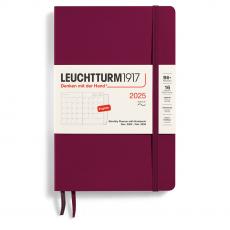 Leuchtturm1917 B6 Soft Månad/Uppslag 16m Port Red 2025