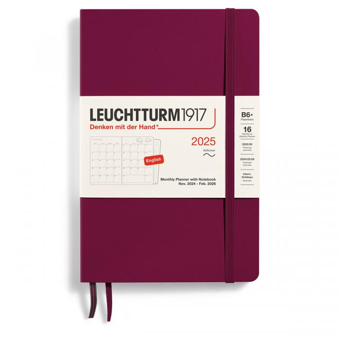 Leuchtturm1917 B6 Soft Mnad/Uppslag 16m Port Red 2025