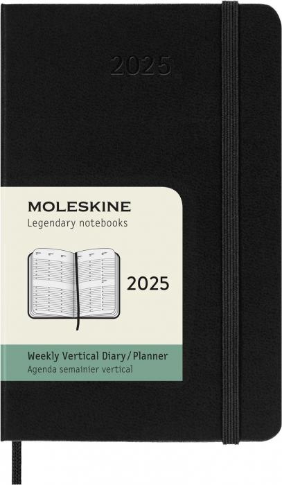 Moleskine Weekly Planner Vertical Svart hard pocket 2025