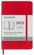 Moleskine Weekly Notebook Red soft pocket 2023