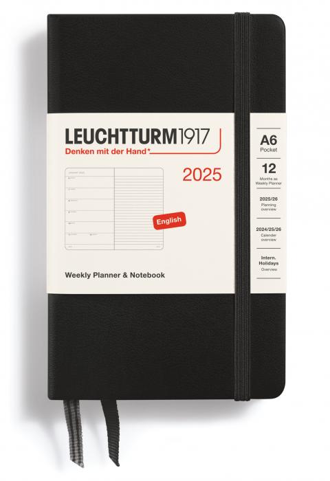 Leuchtturm1917 vecka/notes A6 Black2025