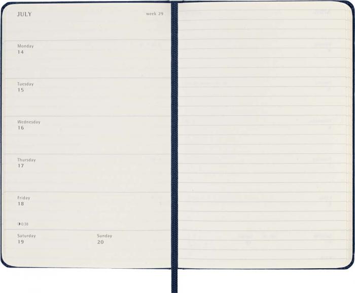 Moleskine Weekly Notebook Sapphire Blue hard pocket 2025