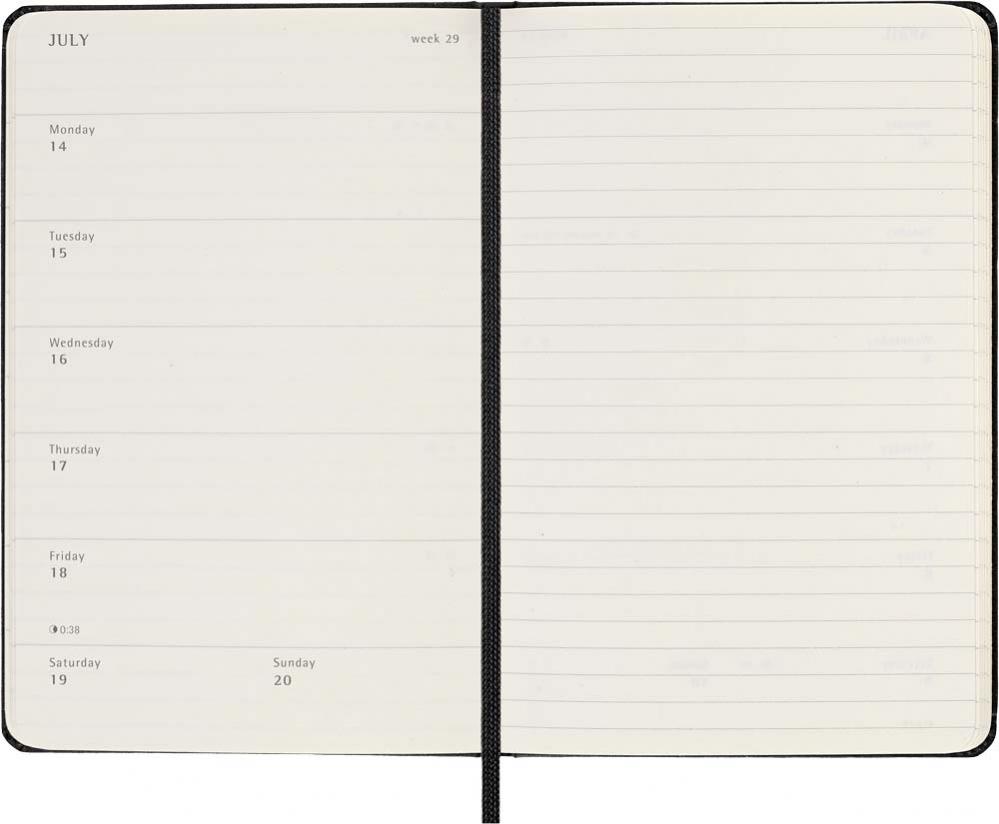 Moleskine Weekly Notebook Black hard pocket 2025