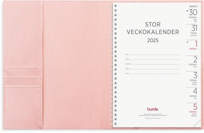 Stor Veckokalender rosa konstlder Amelia 2025 