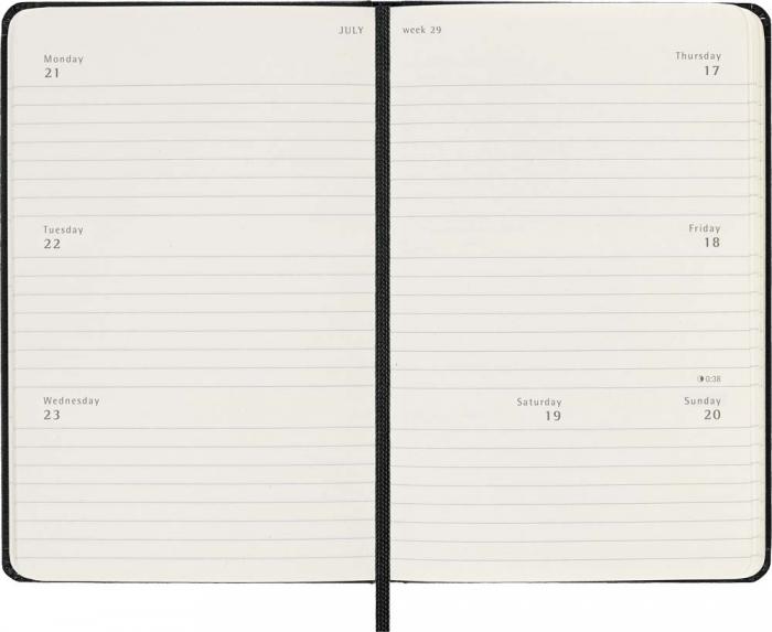 Moleskine Horizontal Weekly Black Hard pocket 2025