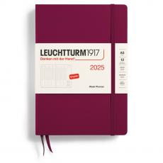 Leuchtturm1917 A5 vertikalt veckouppslag Port Red 2025