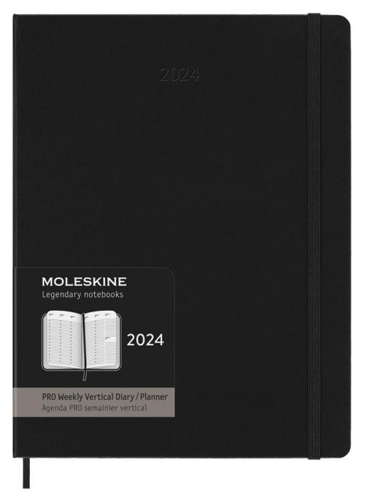 Moleskine Weekly Pro Vertical Svart hard XL 2024