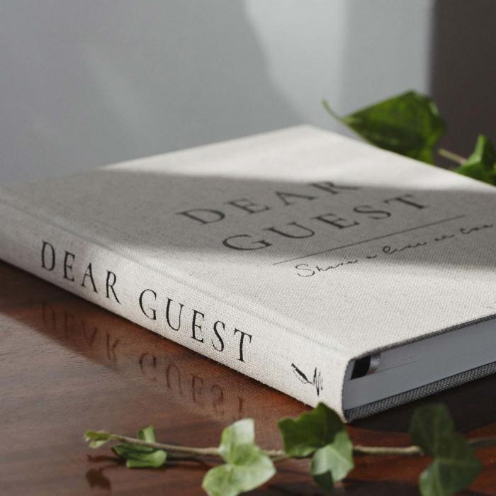 Guest Book Large Rough Linen