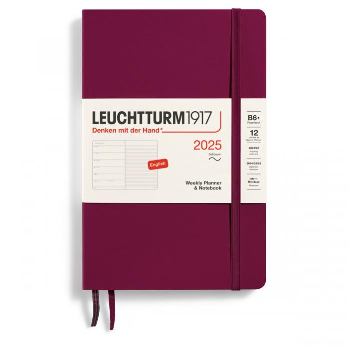 Leuchtturm1917 vecka/notes B6 Soft Port Red 2025