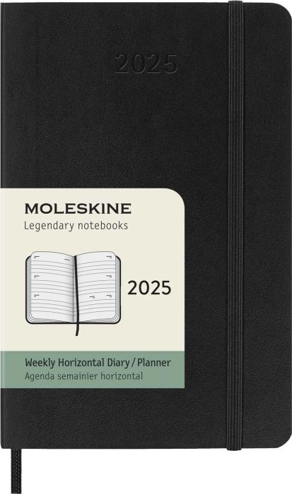 Moleskine Horizontal Weekly Black soft pocket 2025