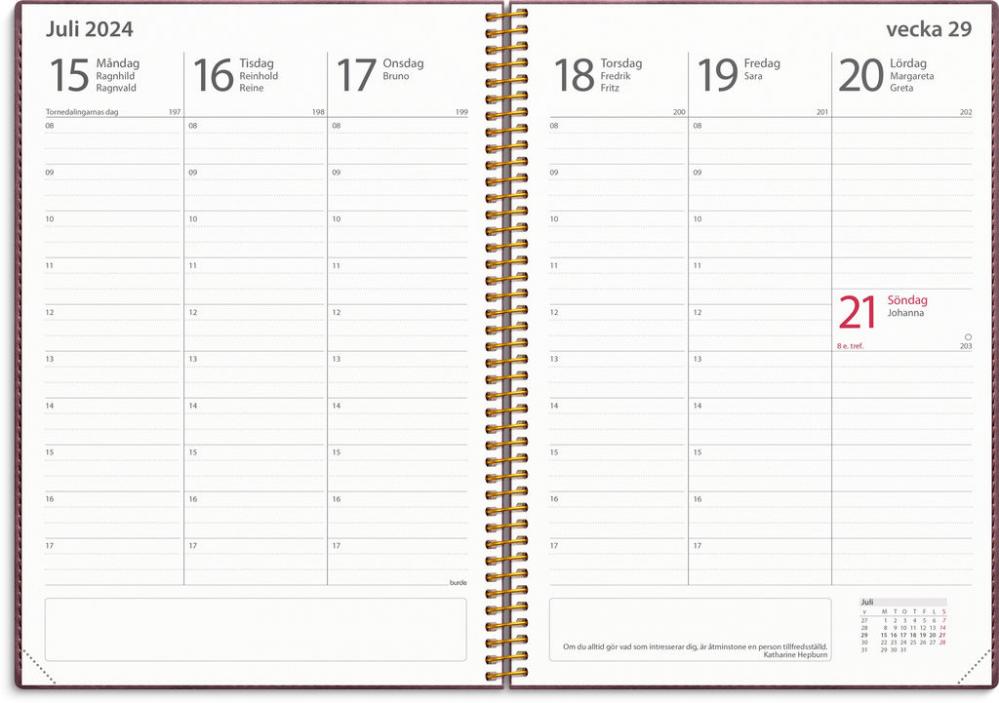 Kalender Study A5 Twist Burgundy 20242025