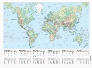 Väggblad Världskarta 2025
