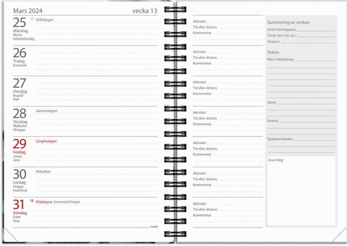 Träningskalender A6 2024