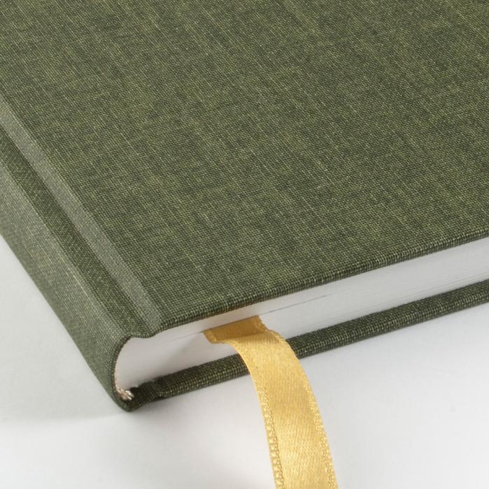 Klassisk gästbok 185x185 mm - Khaki Green