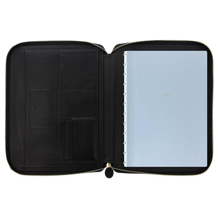 Classic Stitch Zip A4 Folio Black