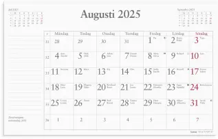 Månadsblock 240x152 mm 2025