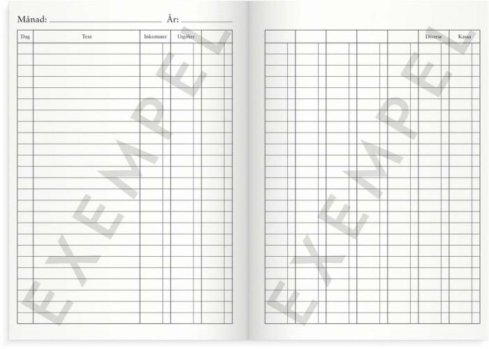 Kassabok med konton - A5 - 148x210mm