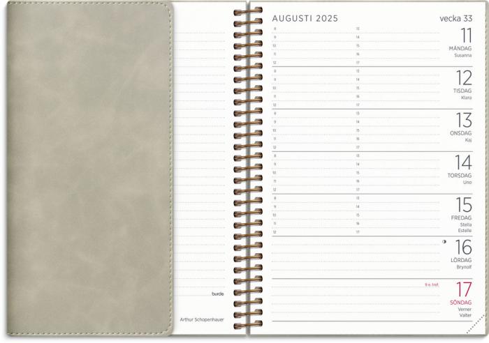 Liten Veckokalender Twist beige 2025