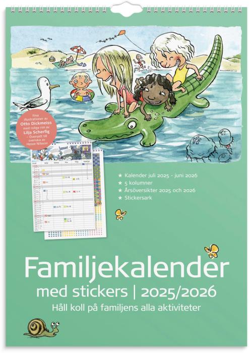 Familjekalender med stickers 2025-2026