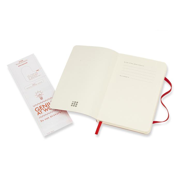 Moleskine Notebook Pocket Soft Cover - Röd - Olinjerad