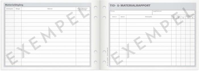 Tid- och materialrapport A5L