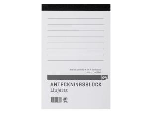 Anteckningsblock A6 100 blad linj