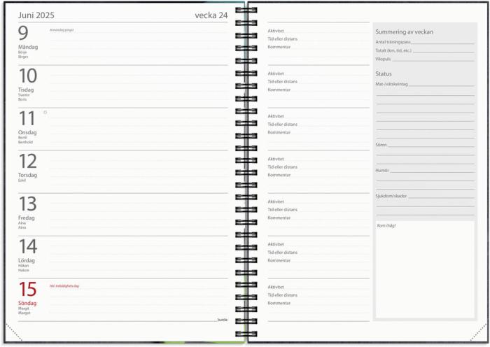 Kalender 2025 Träningskalendern A5