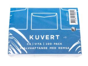 Kuvert 6 med remsa 100-pack