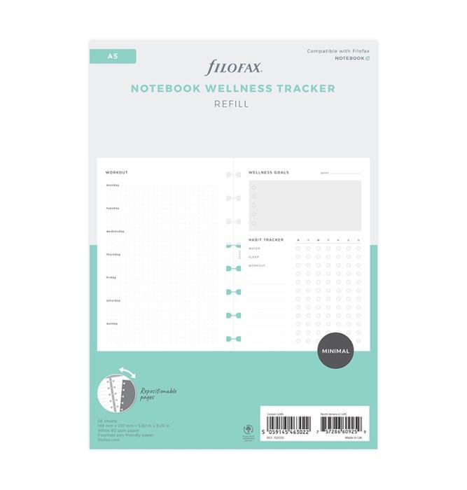 Filofax Wellness Tracker Notebook Refill - A5 