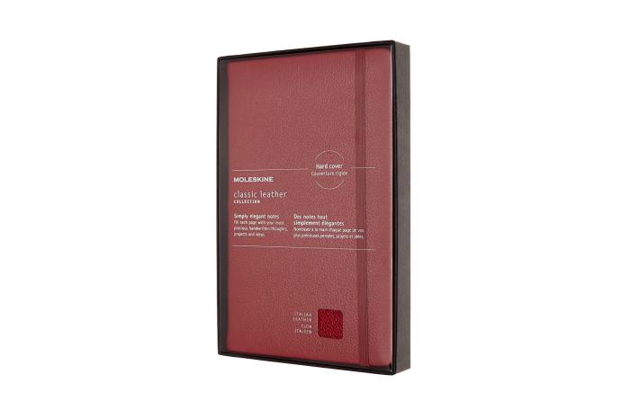 Moleskine Ruled Classic Leather Notebook Large Red