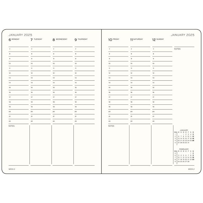 Week Planner 18m 24-25 A4+ Black