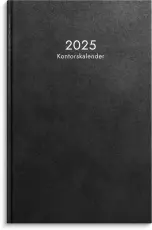 Kontorskalender svart konstläder 2025