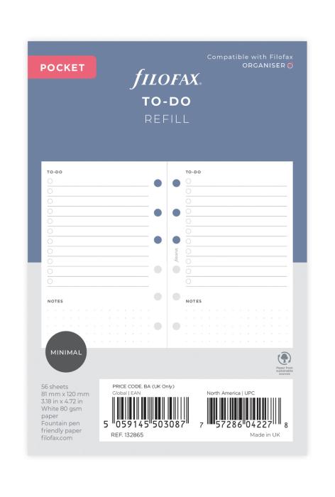 Filofax To-Do refill pocket 