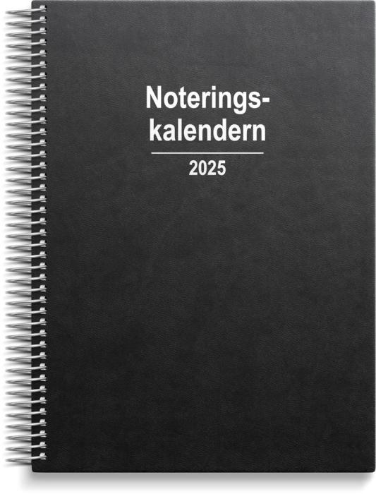 Kalender 2025 Noteringskalendern svart konstläder